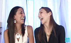 Celeste Star & Lyla Storm getting silly on their interview at kissmegirl.com